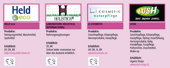 Kosmetik ohne Tierversuche - Liste tierversuchsfreie Firmen