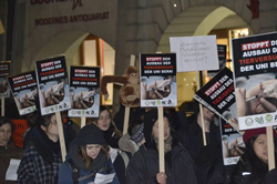 Demo gegen den Ausbau der Tierversuche an der Uni Bern