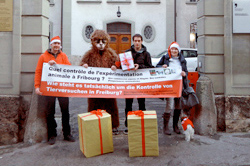 AG STG - Petitionsübergabe: Schluss mit der illegalen Tierversuchs-Kommission in Fribourg